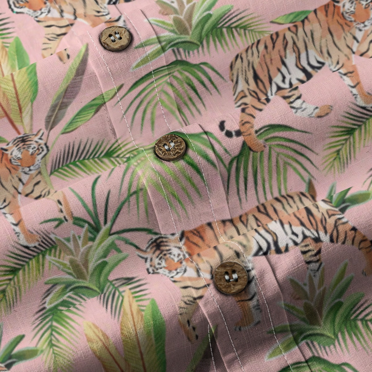 Men's Tiger Print Breathable Cotton Shirt