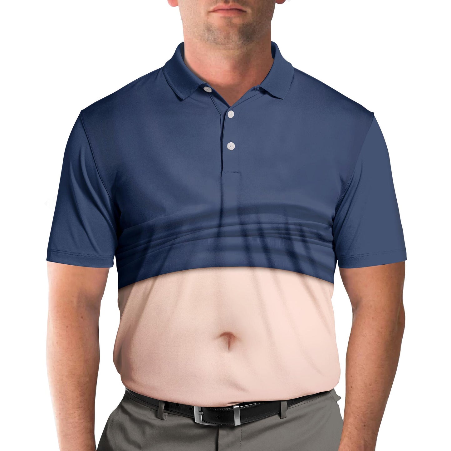 Funny Belly Polo Shirt for Men, Dad Bod Novelty Beer Belly Shirt,