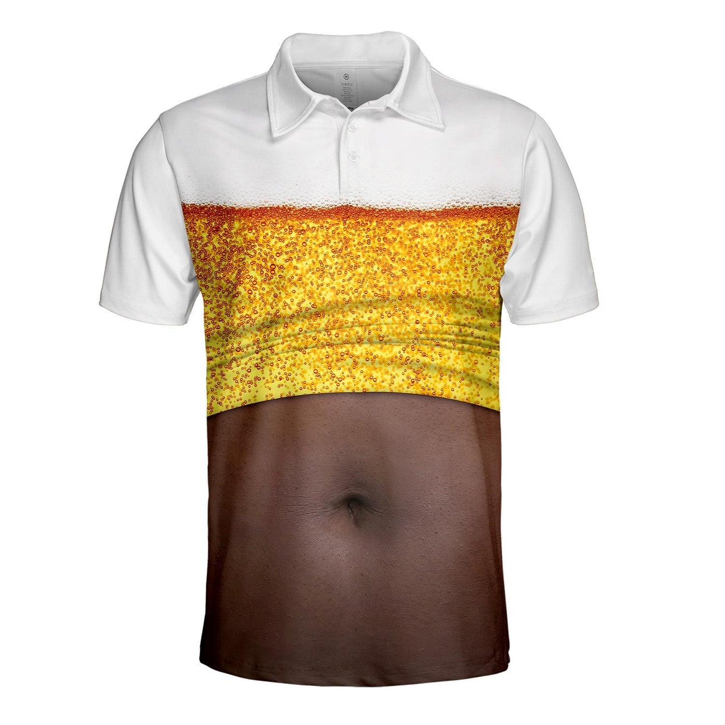 Beer Belly Polo Shirt for Men, Dad Bod Illusion Shirt, Drinking Party Polo, Summer BBQ Joke Shirt