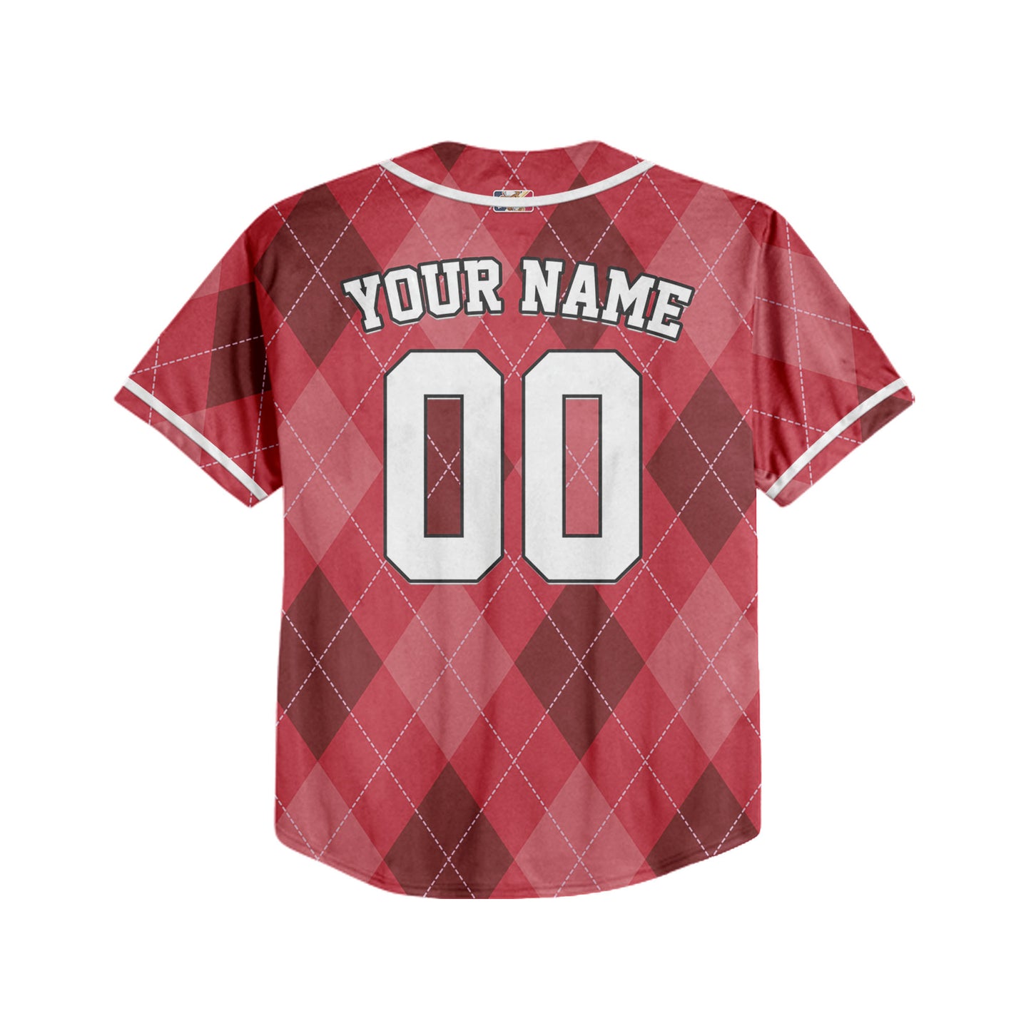 Custom Christmas Checkered Pattern Simple Basic All Red Kid Baseball Jersey