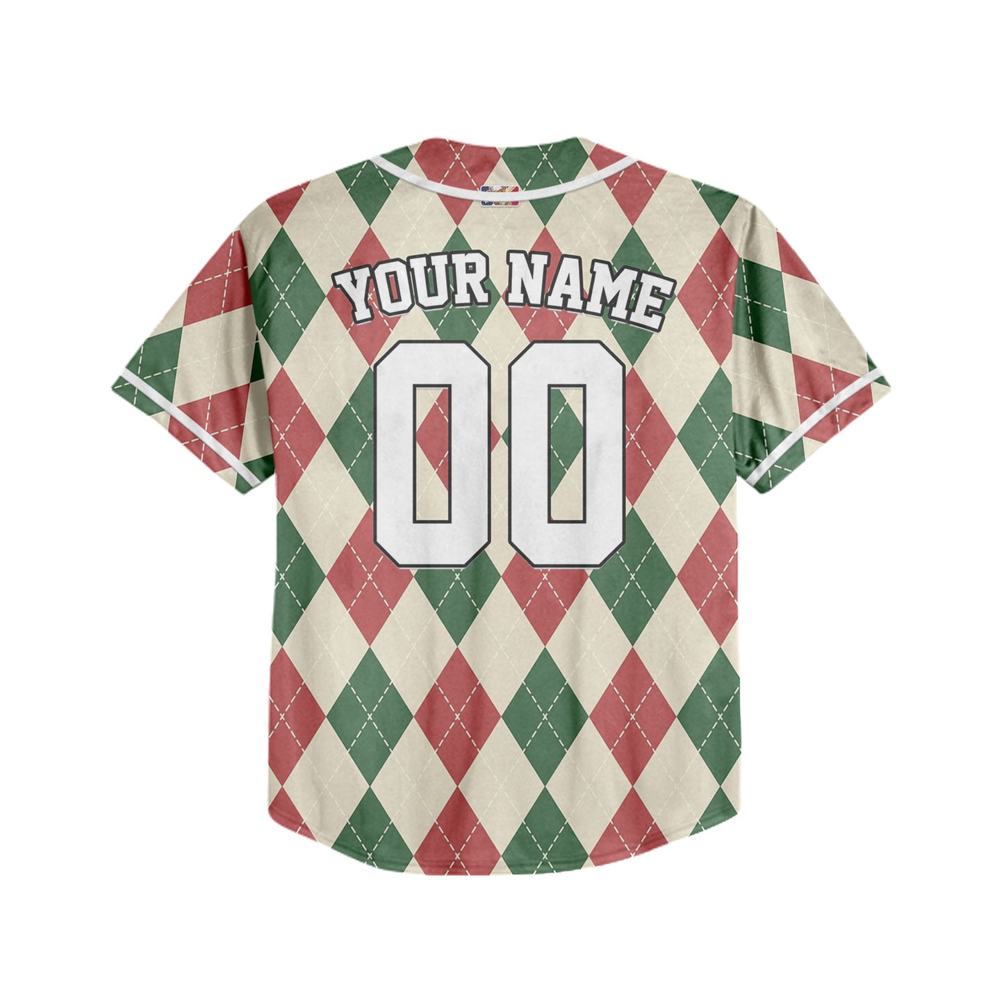 Custom Christmas Checkered Pattern Simple Basic Beige Kid Baseball Jersey