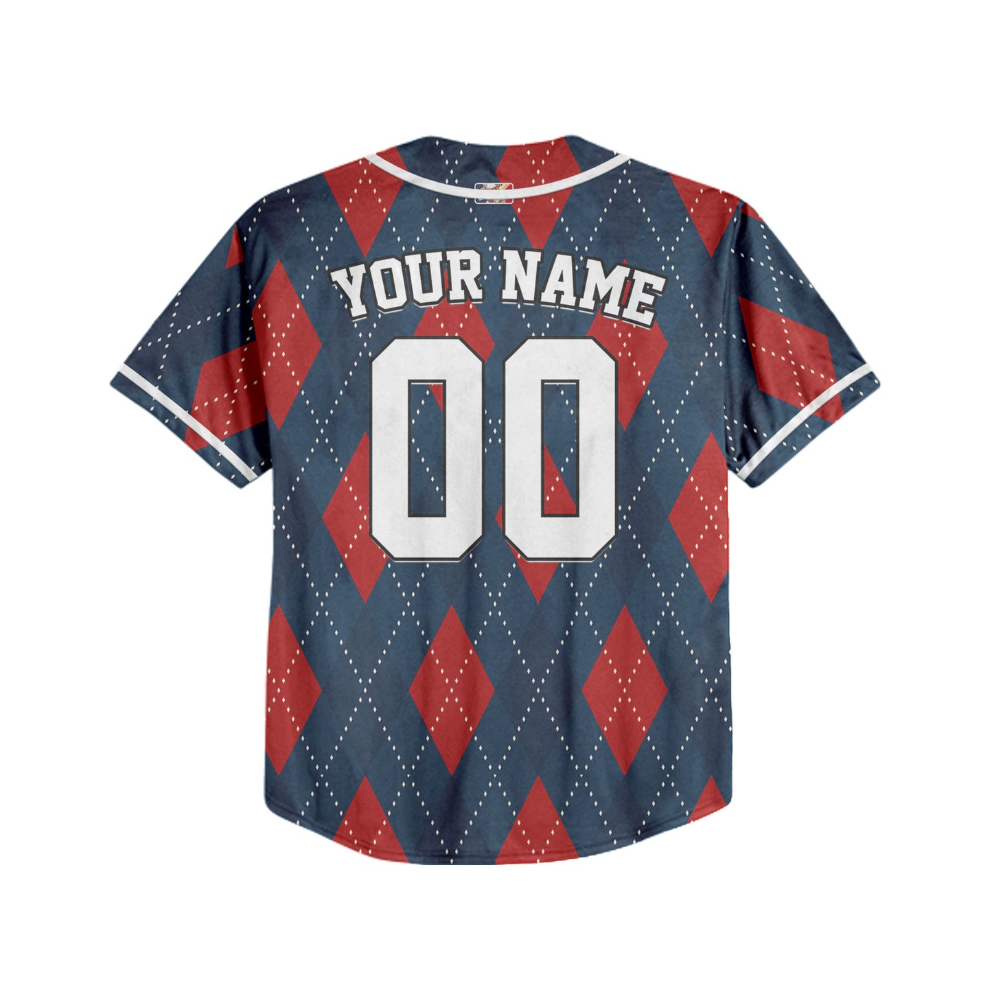 Custom Christmas Checkered Pattern Simple Basic Navy Kid Baseball Jersey