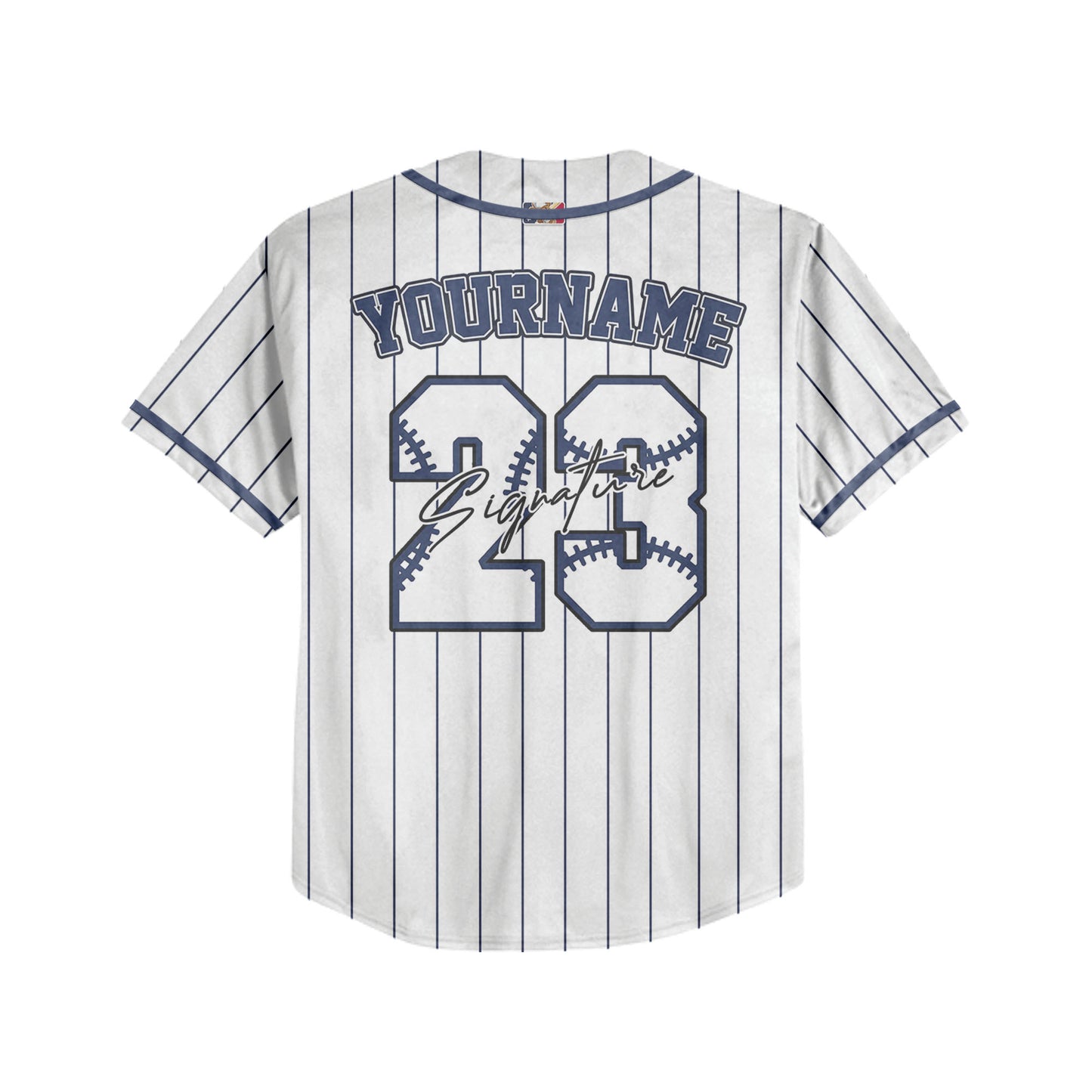 Custom Colorful Basic Signature Baseball Jersey Navy
