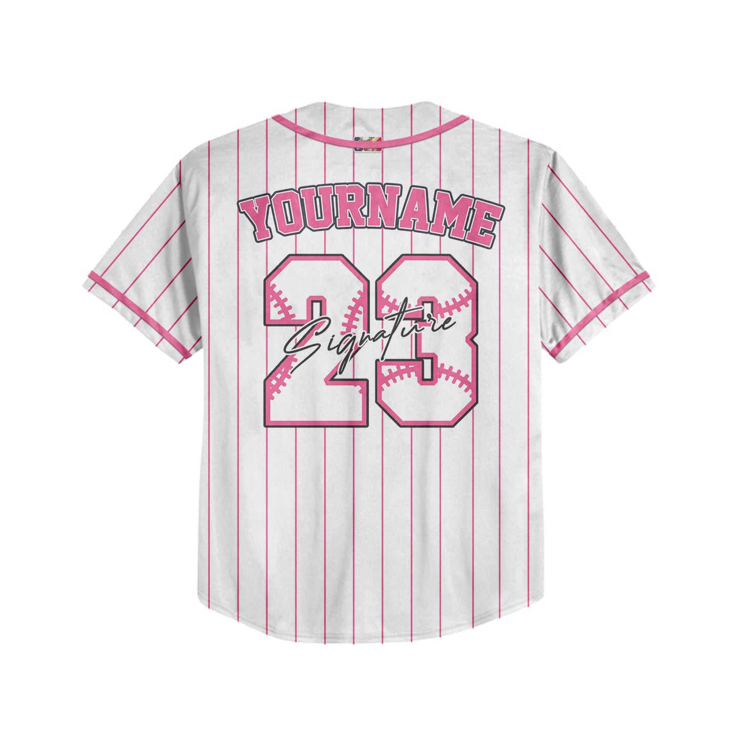 Custom Colorful Basic Signature Baseball Jersey Pink