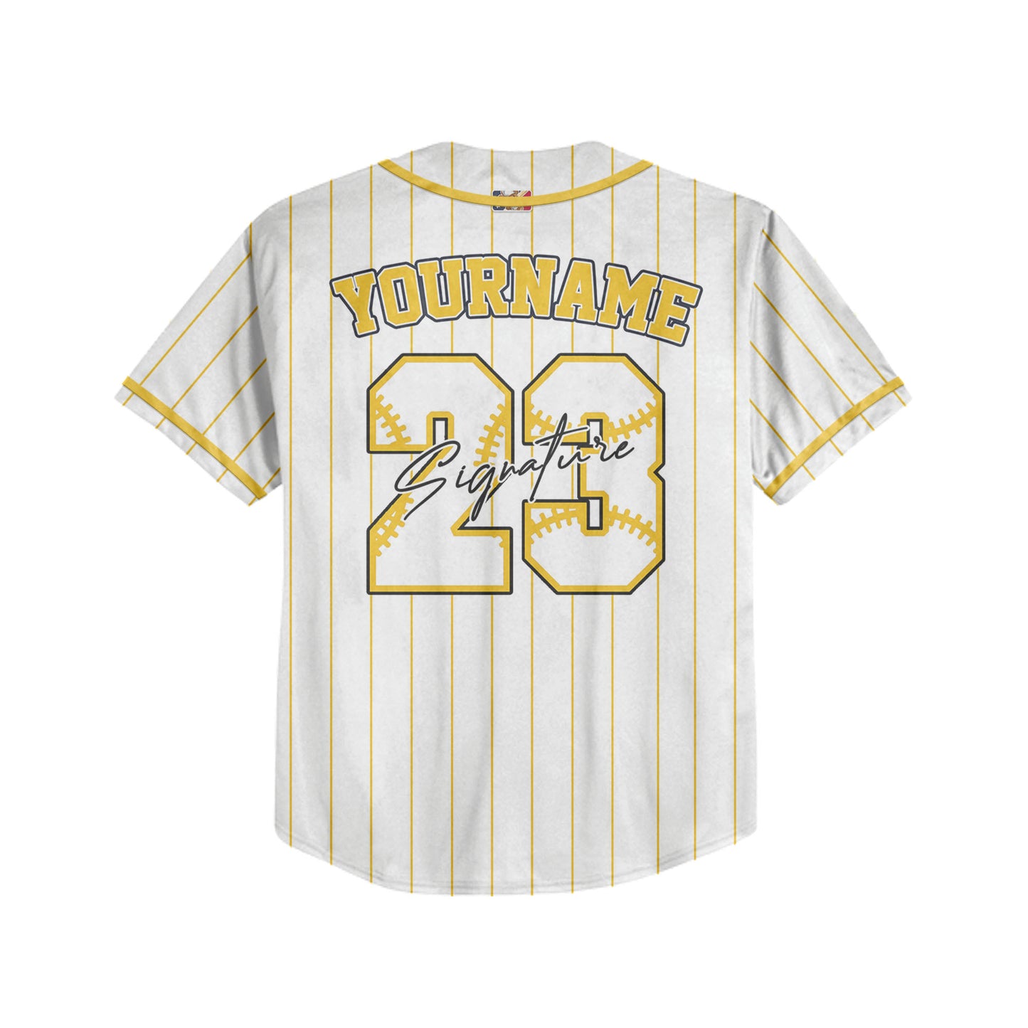 Custom Colorful Basic Signature Baseball Jersey Yellow
