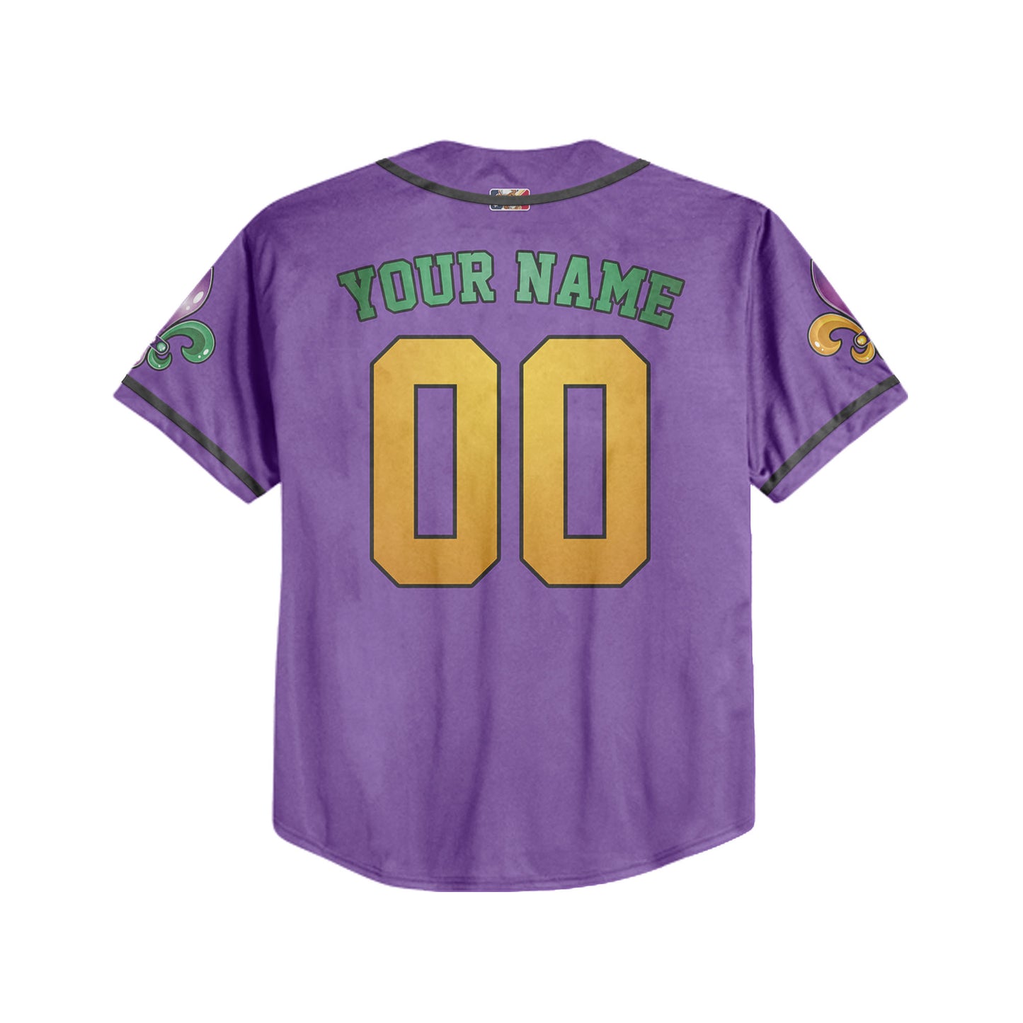 Custom Mardi Gras Purple Baseball Jersey