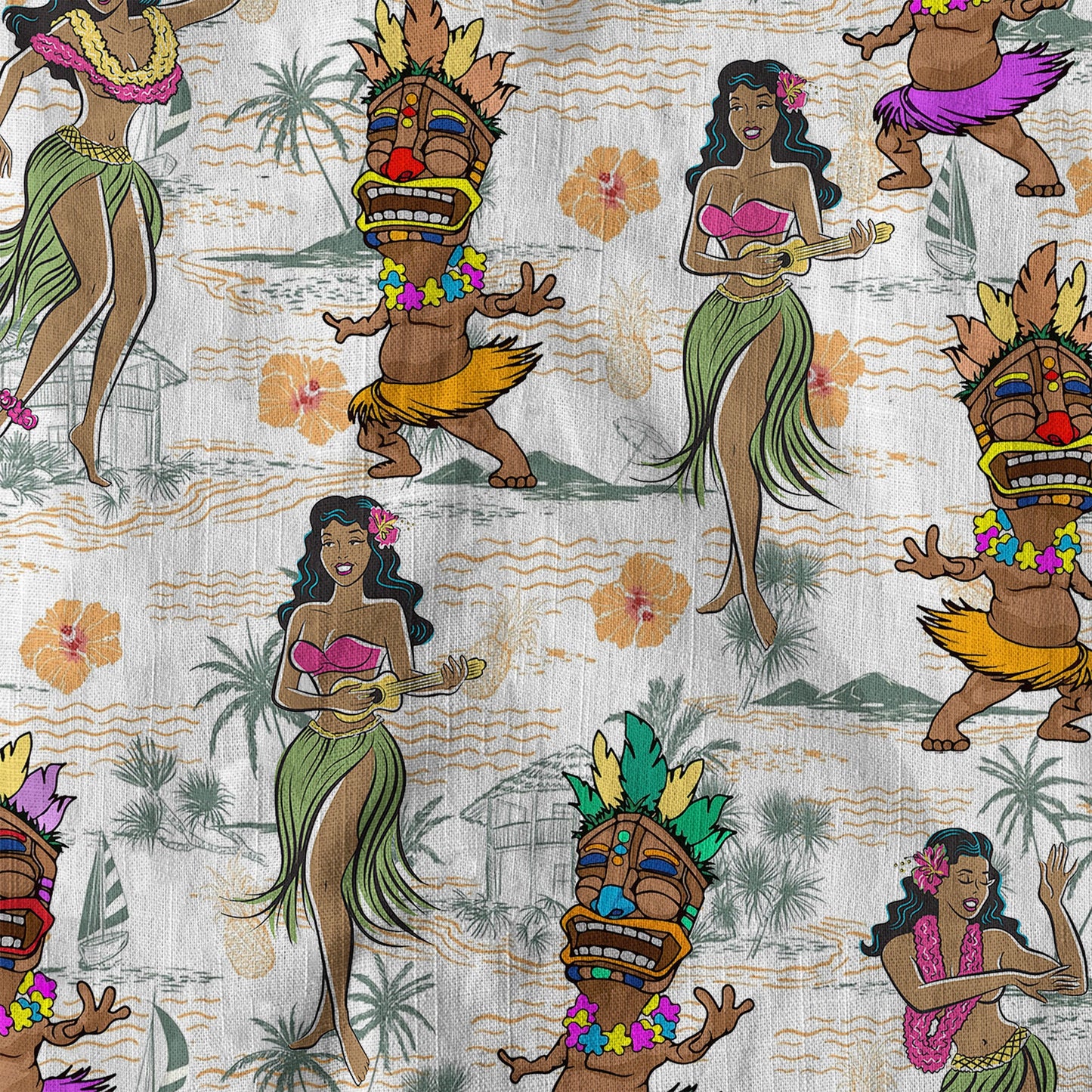 Tiki Hula Dancing Hawaii Shirt