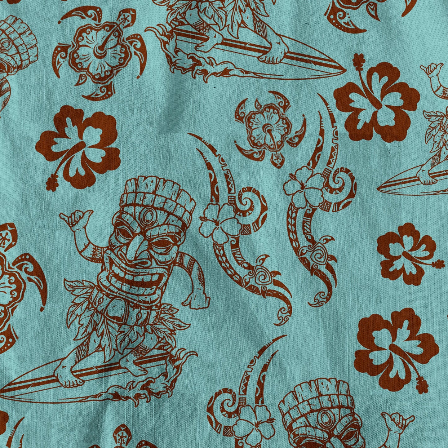 Tribal Tiki Mask Hawaii Shirt, Polynesian Hibiscus Flowers Shirt