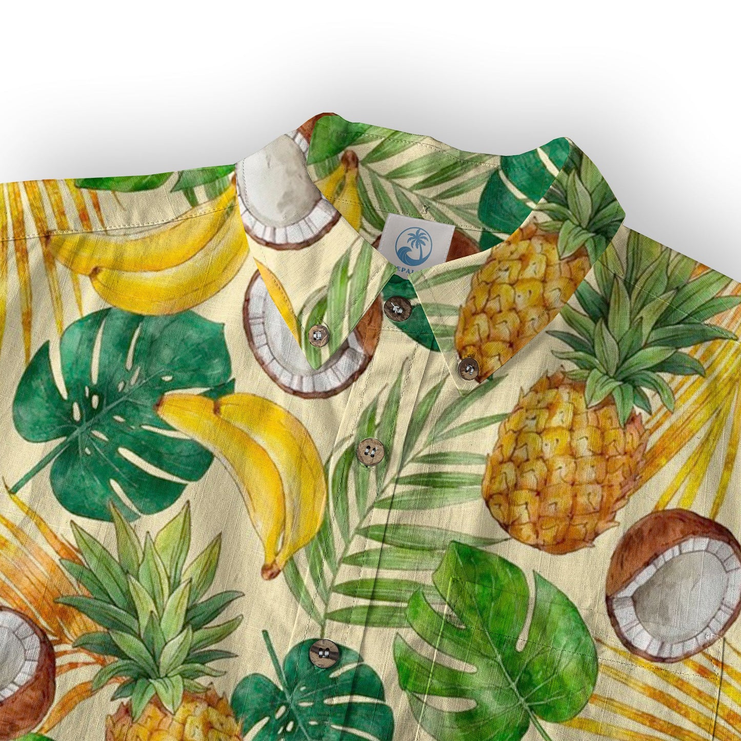 Tropical Fruits Aloha Hawaiian Button Up Shirt, Summer Beach Aloha Hawaii Shirt