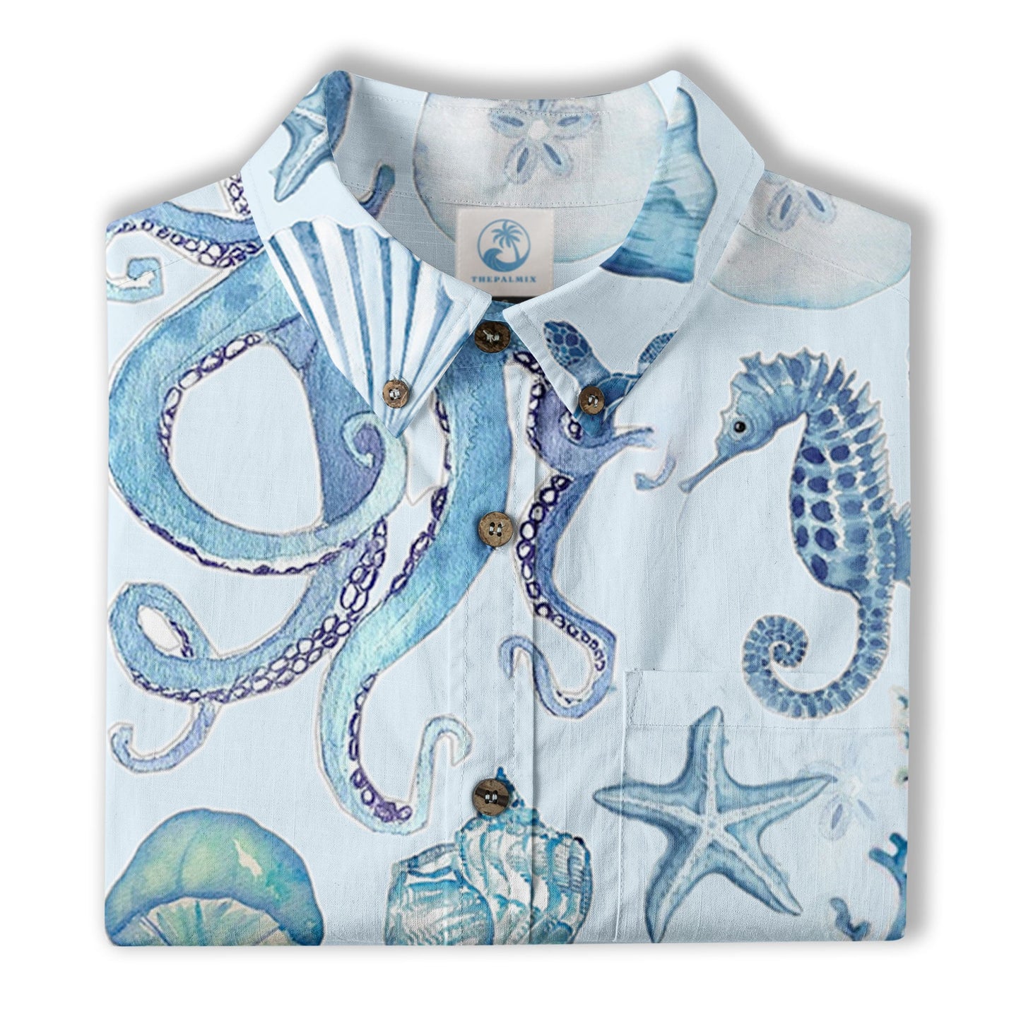 Turtle Hawaiian Shirt for Men, Ocean Animals Hawaiian Shirt