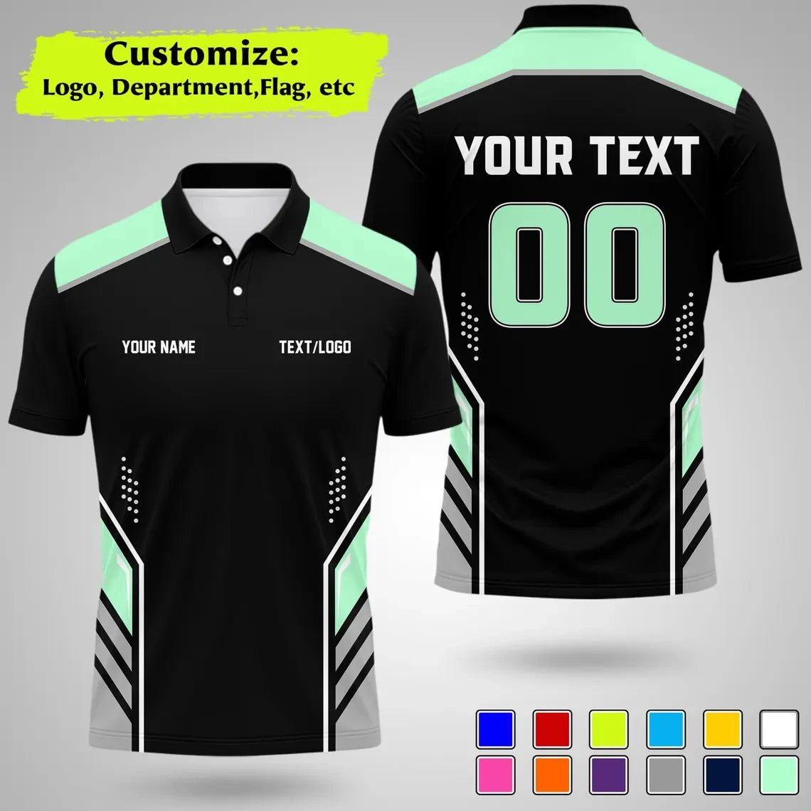 Personalized Team Polo Shirt Name Logo Number Polo Shirts