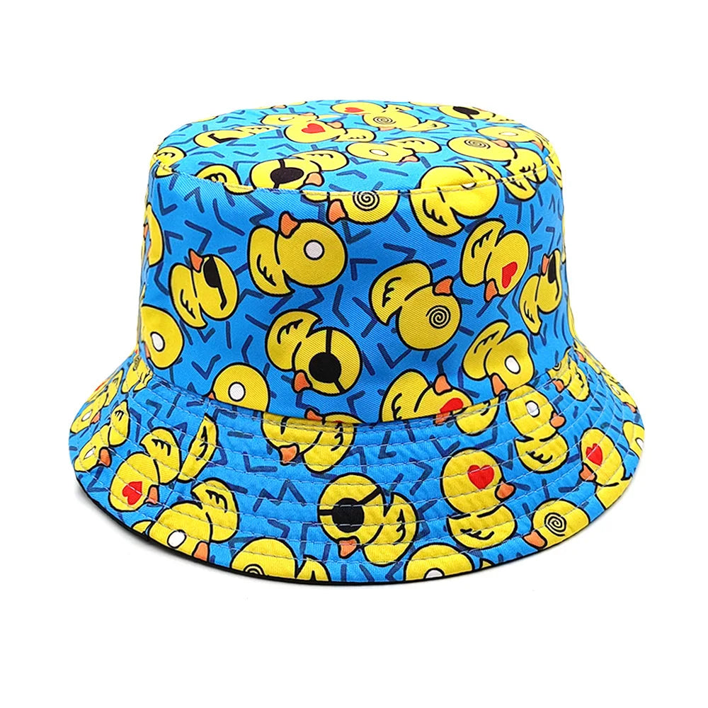 Duck Bucket Hat Cartoon Yellow Fisherman Hats