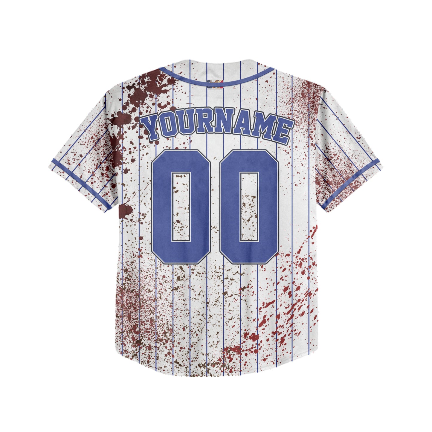 Custom Halloween Zombie Blood Blue Baseball Jersey