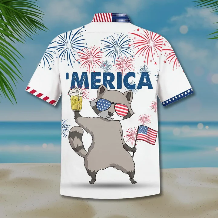 Swag Raccoon Watercolor Design Hawaiian Shirt HO1973