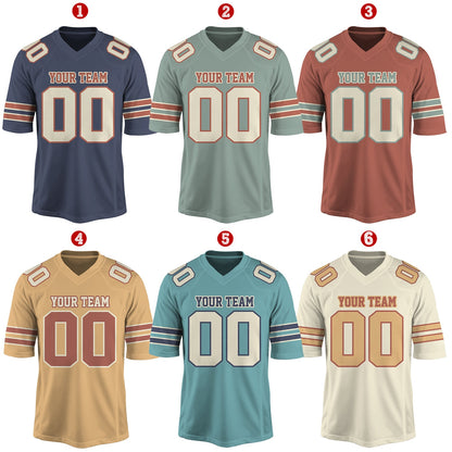 Personalized Team Name And Number Football Jersey, Custom V-neck Short Sleeve Jersey Shirt