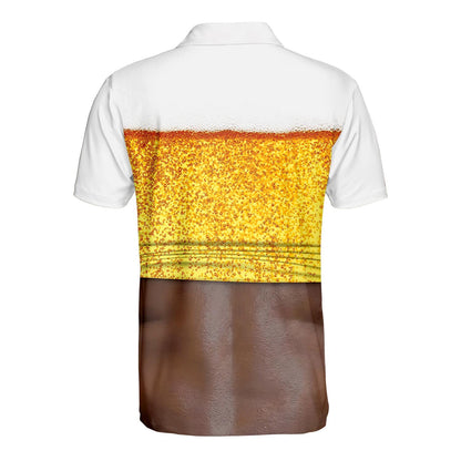 Beer Belly Polo Shirt for Men, Dad Bod Illusion Shirt, Drinking Party Polo, Summer BBQ Joke Shirt