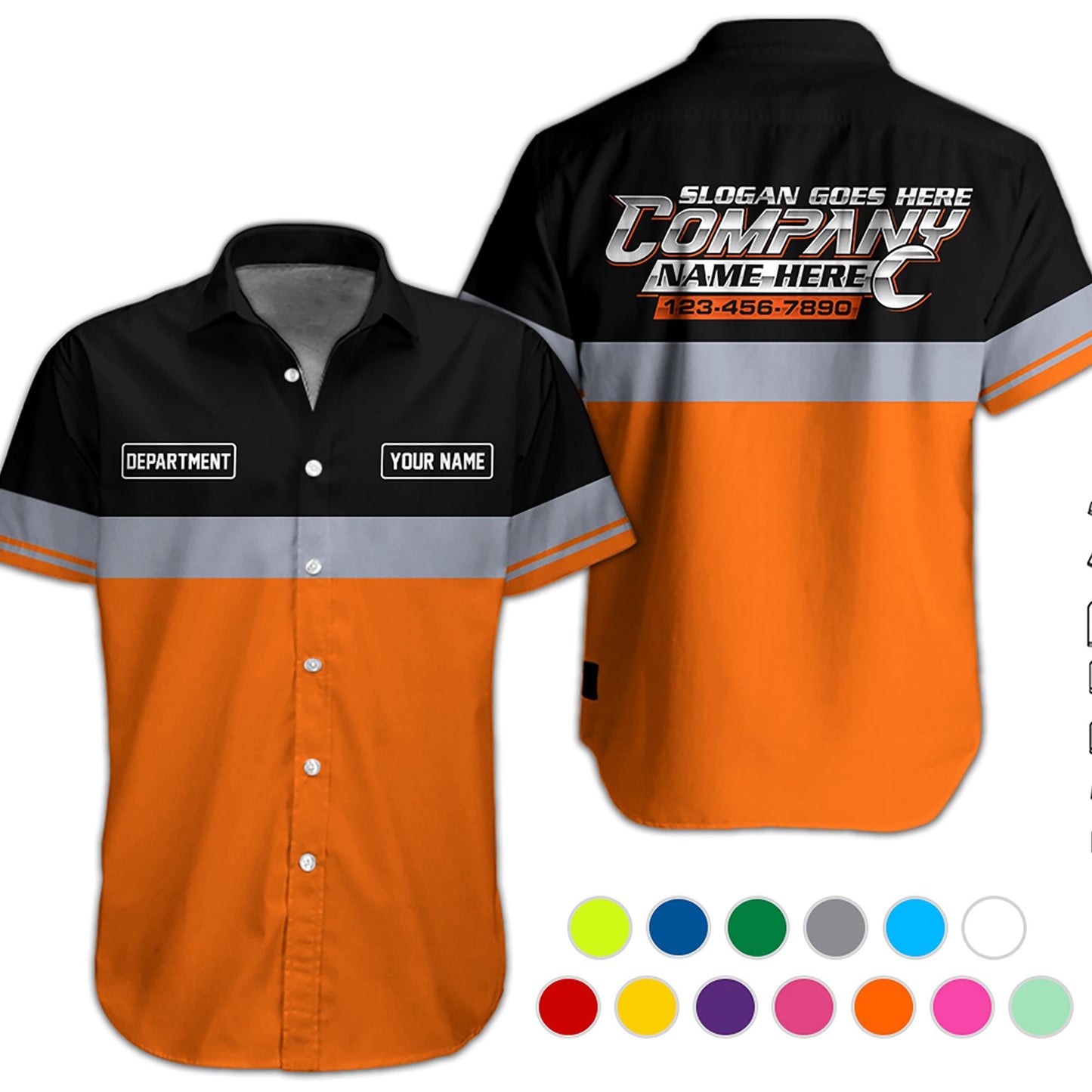 Custom Name Phone Number Mechanic Hawaii Shirt