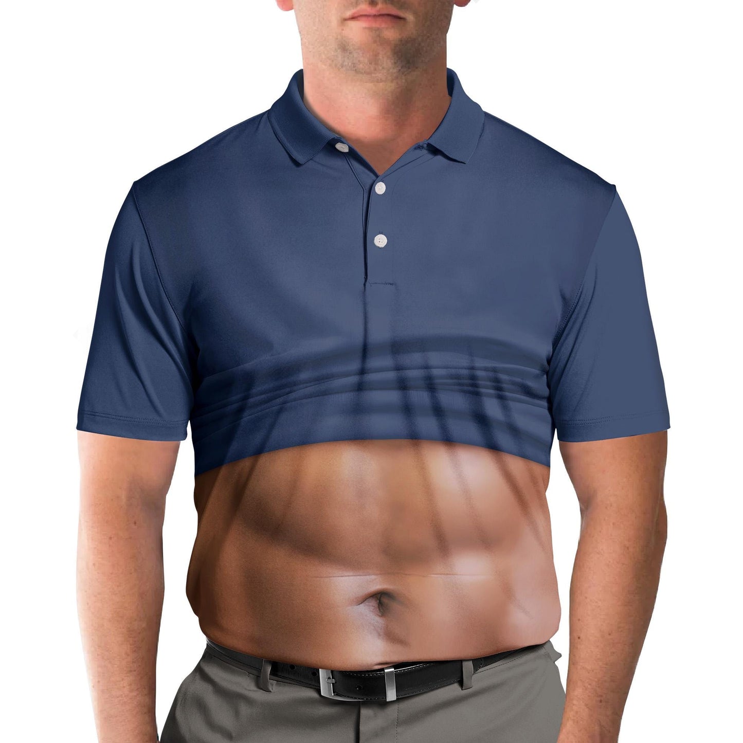 Funny Belly Polo Shirt for Men, Dad Bod  Novelty Beer Belly Shirt,