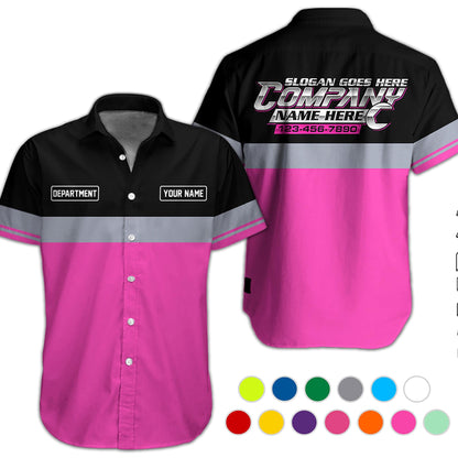 Custom Name Phone Number Mechanic Hawaii Shirt
