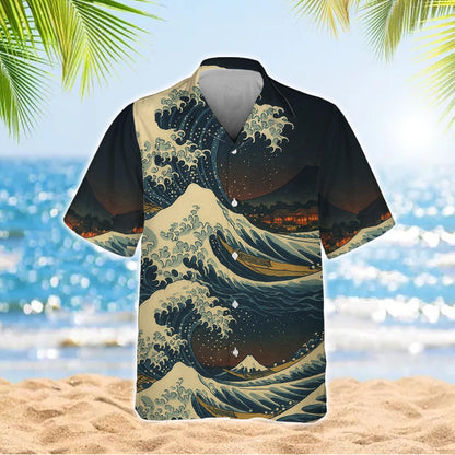 Japanese Wave Art Hawaiian Shirt Ocean Lover Beach Wear