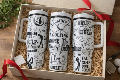 Life is Full Off Important Choices Golf Tumbler 40oz, Custom Funny Golf Tumbler, Printed Golf Tumblers With Handle, Mug Gift, Travel Cup TBGTP08
