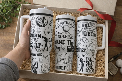 Life is Full Off Important Choices Golf Tumbler 40oz, Custom Funny Golf Tumbler, Printed Golf Tumblers With Handle, Mug Gift, Travel Cup TBGTP08