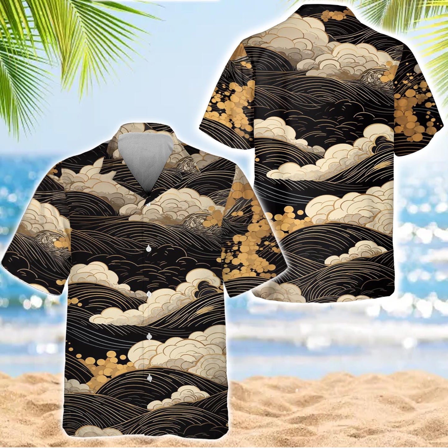 Caseyathletic Japanese Cloud Wave Hawaiian Shirt