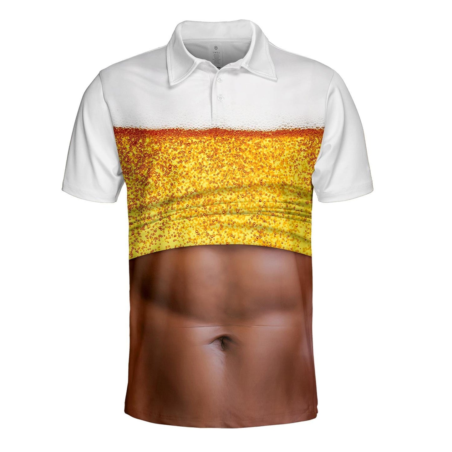 Beer Belly Polo Shirt for Men, Dad Bod Illusion Shirt, Drinking Party Polo, Summer BBQ Joke Shirt
