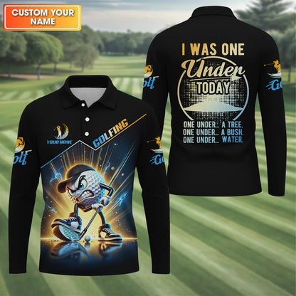 I Was One Under Today Custom Men's Golf Polo Shirt