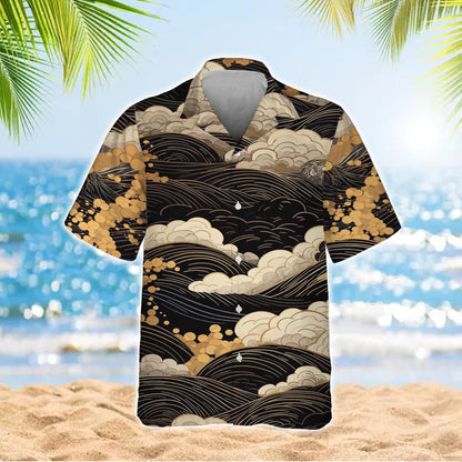 Caseyathletic Japanese Cloud Wave Hawaiian Shirt
