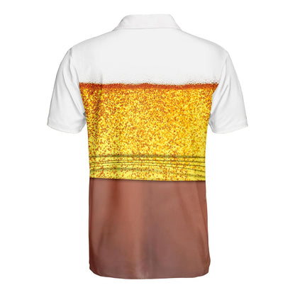 Beer Belly Polo Shirt for Men, Dad Bod Illusion Shirt, Drinking Party Polo, Summer BBQ Joke Shirt