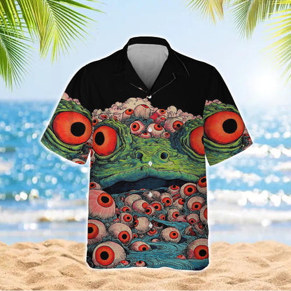 Caseyathletic Horror Frog Eyeball Hawaiian Shirt