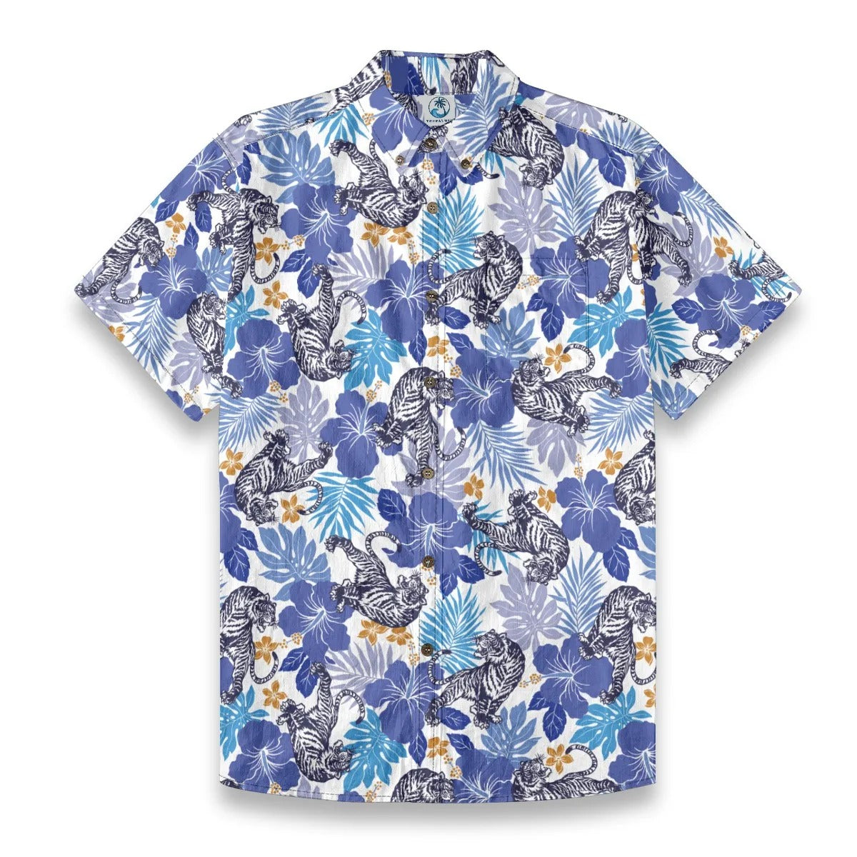 Poetic Oriental Tiger & Hibiscus Floral Shirt