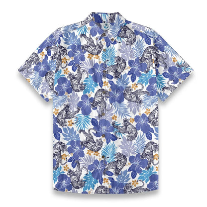 Poetic Oriental Tiger & Hibiscus Floral Shirt