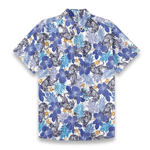 Poetic Oriental Tiger & Hibiscus Floral Shirt