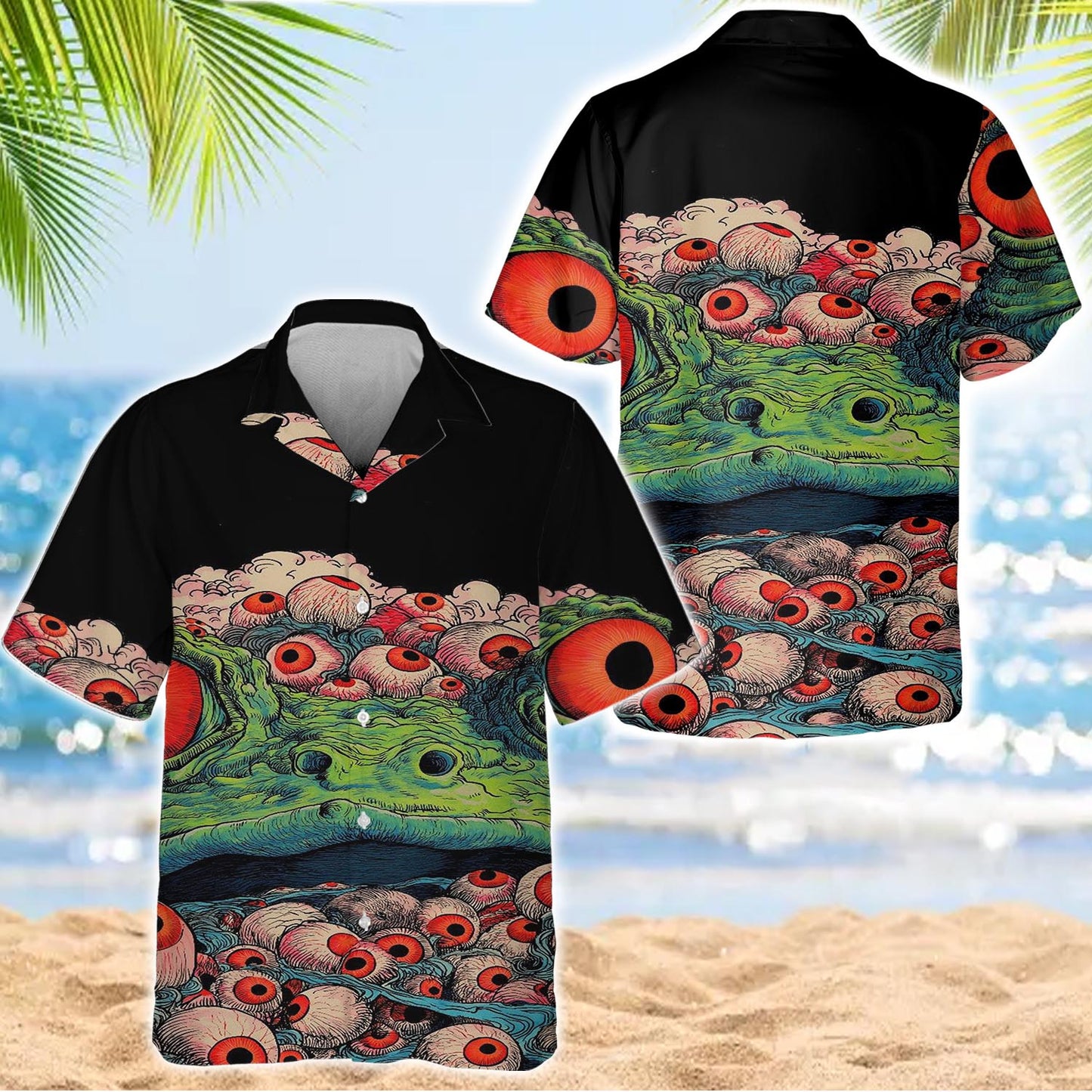 Caseyathletic Horror Frog Eyeball Hawaiian Shirt