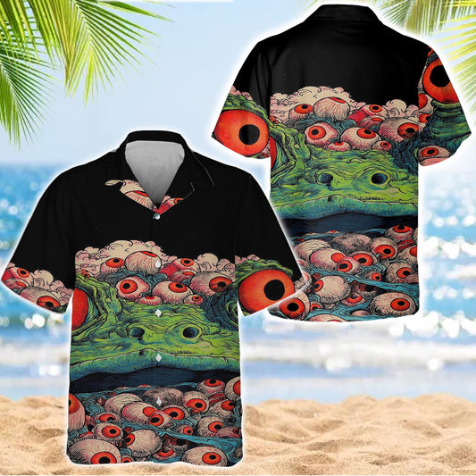 Caseyathletic Horror Frog Eyeball Hawaiian Shirt