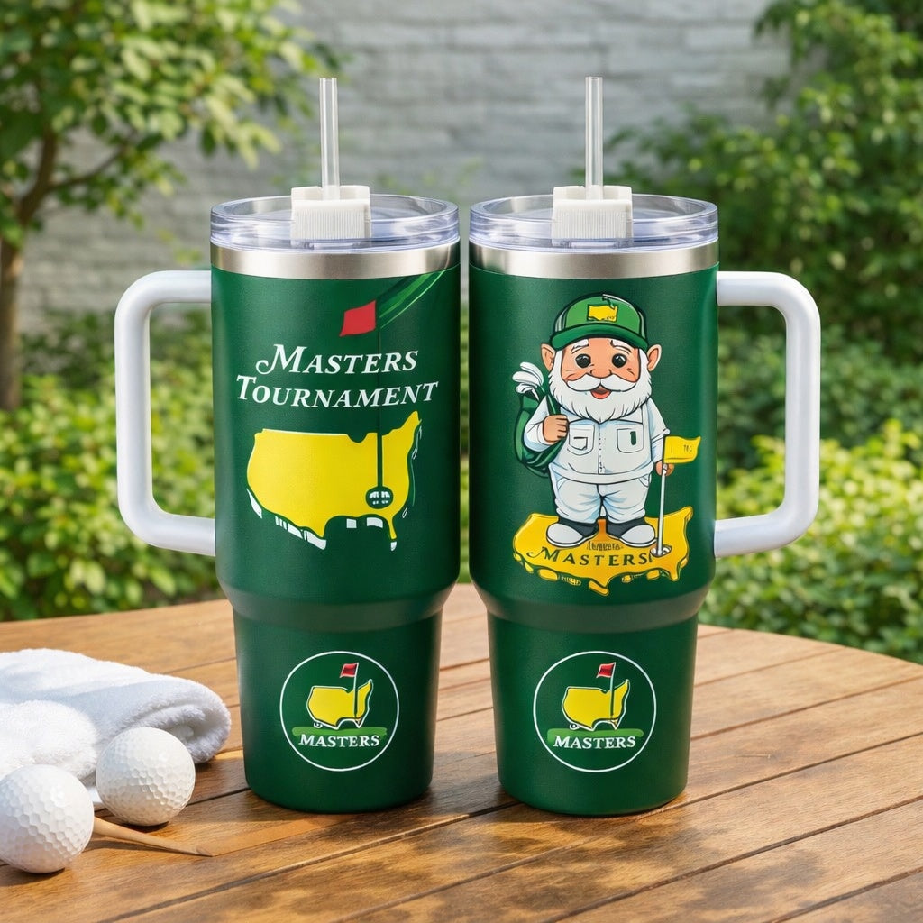 Masters Golf Tumbler 40oz, Golf Tournament 2026 Tumbler, Printed Golf Tumblers With Handle, Golf Lover Gift TBGTP01