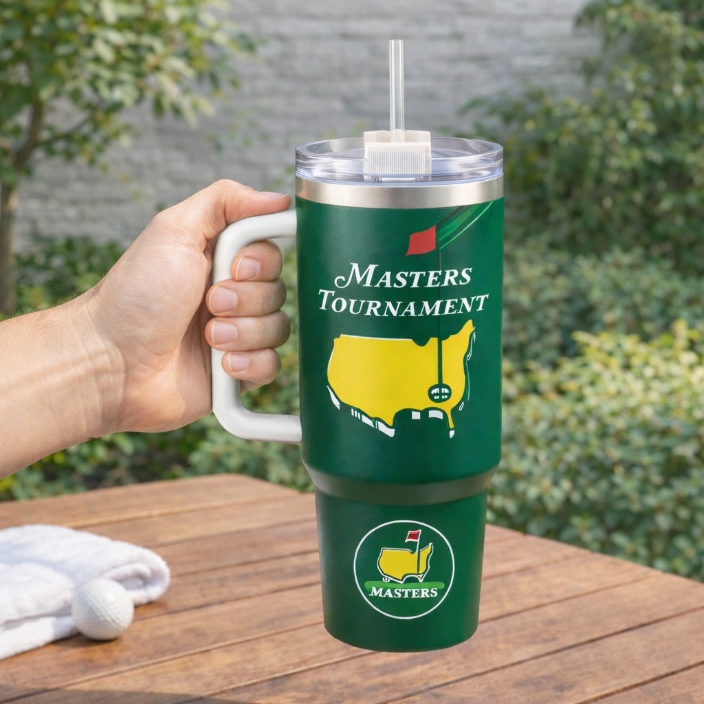 Masters Golf Tumbler 40oz, Golf Tournament 2026 Tumbler, Printed Golf Tumblers With Handle, Golf Lover Gift TBGTP01