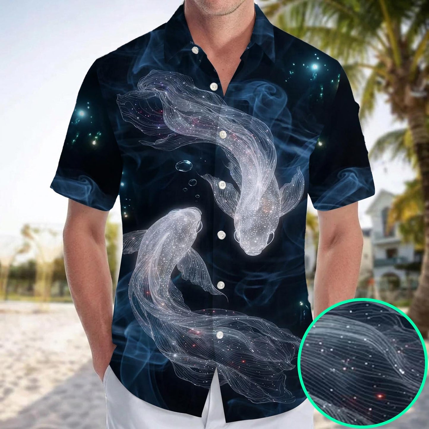 Caseyathletic Celestial Koi Fish Hawaiian Shirt