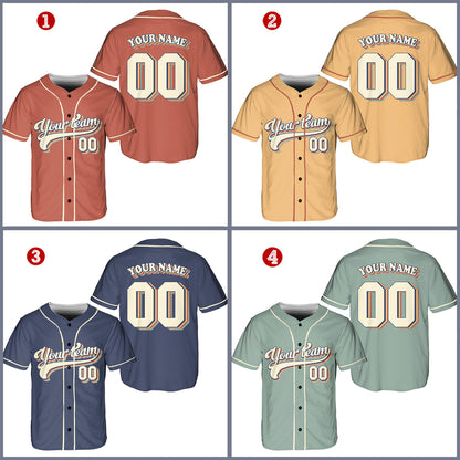 Personalized Vintage Team Name And Number Baseball Jersey