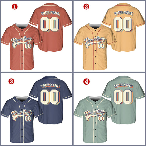 Personalized Vintage Team Name And Number Baseball Jersey
