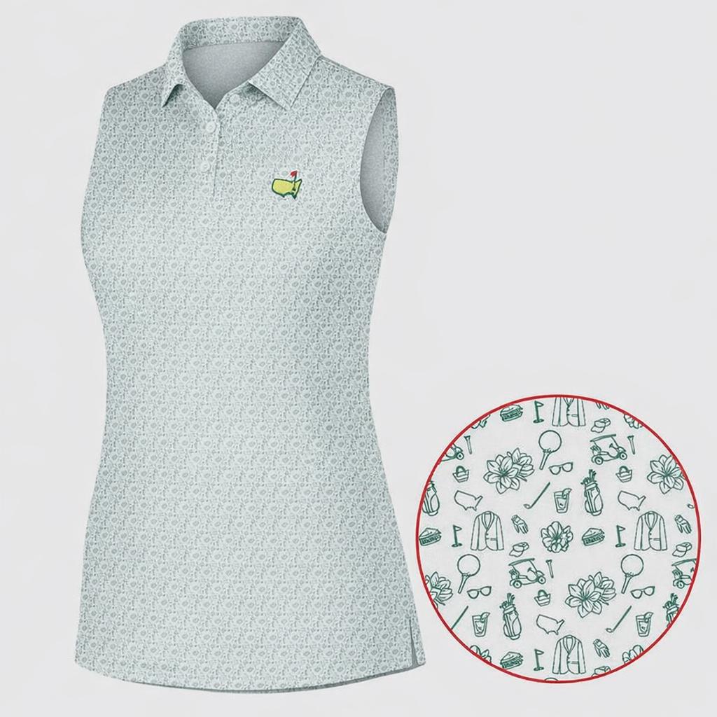 Golf Polo Shirt Masters Inspired, Augusta Green Pattern Polo Outfit Shirt