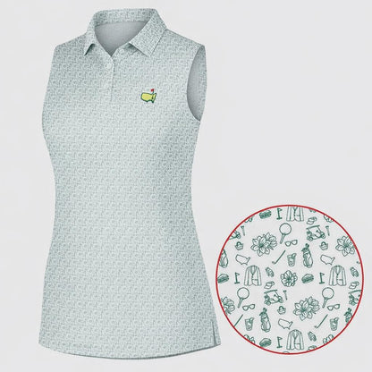 Golf Polo Shirt Masters Inspired, Augusta Green Pattern Polo Outfit Shirt