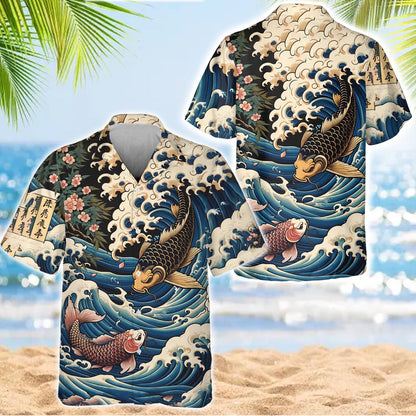 Caseyathletic Two Koi Carps Hawaiian Shirt