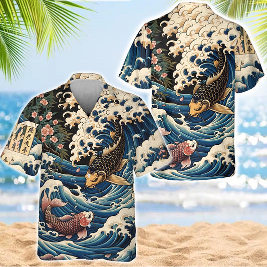 Caseyathletic Two Koi Carps Hawaiian Shirt