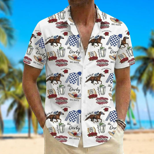 Run For The Roses Button Shirt, Derby Day Hawaiian Shirt