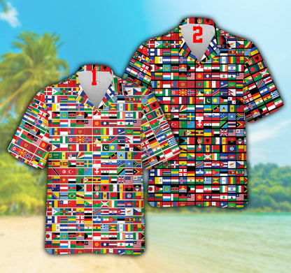 Global Flag Hawaiian Shirt For Men & Women,