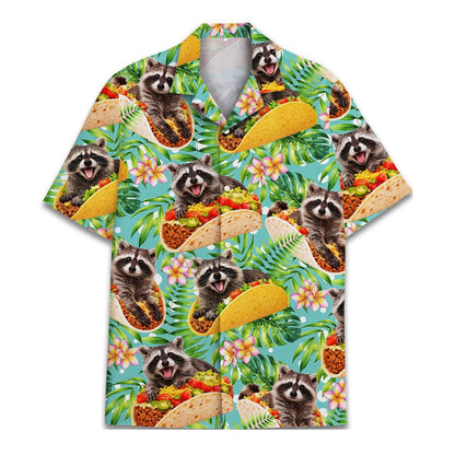 Raccoon Taco Hawaiian Shirt, Funny Fiesta Vacation Button Down