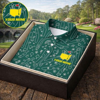 Masters Golf Polo Shirt, Augusta Golf Shirt, Custom Name Golf Polo,